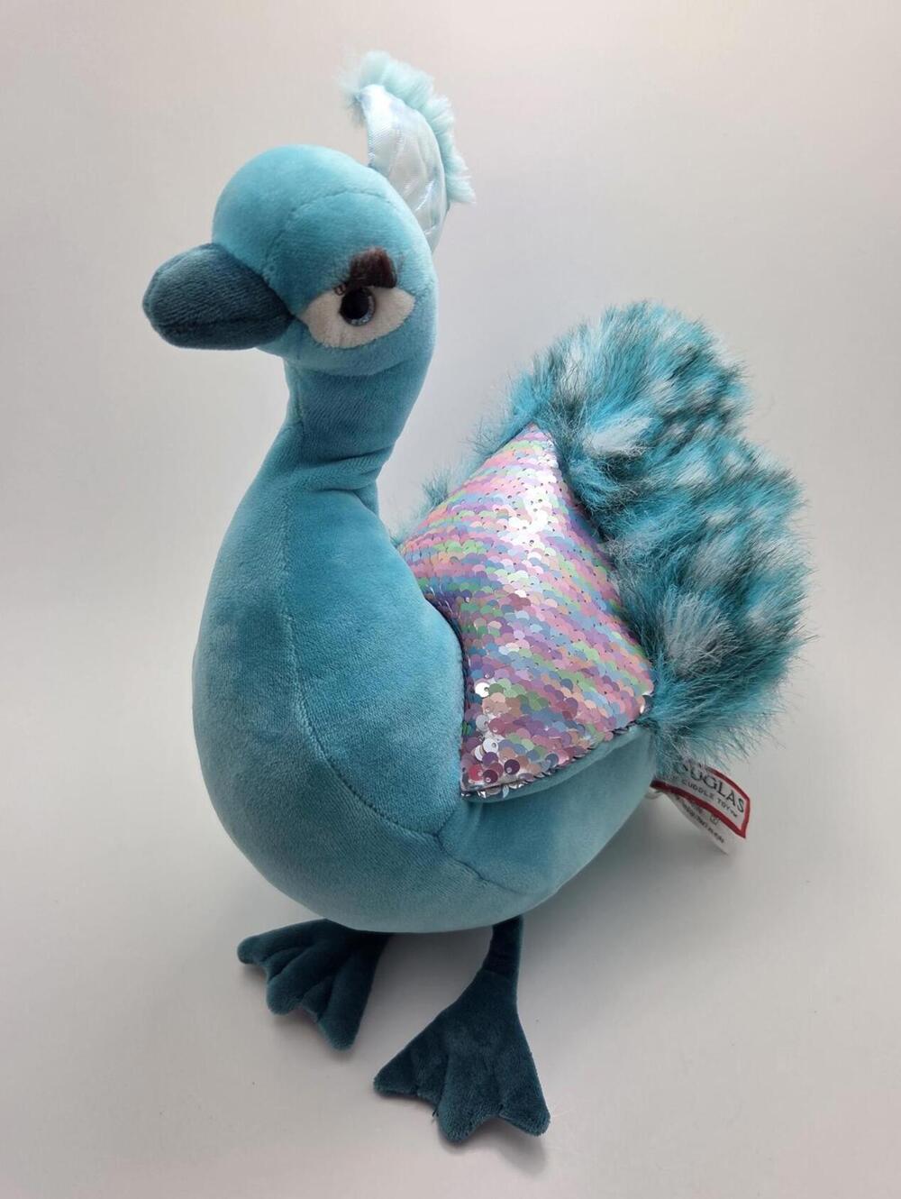Douglas Cuddle Toy Blue Payton Plush Stuffed Animal Peacock (12 inch)